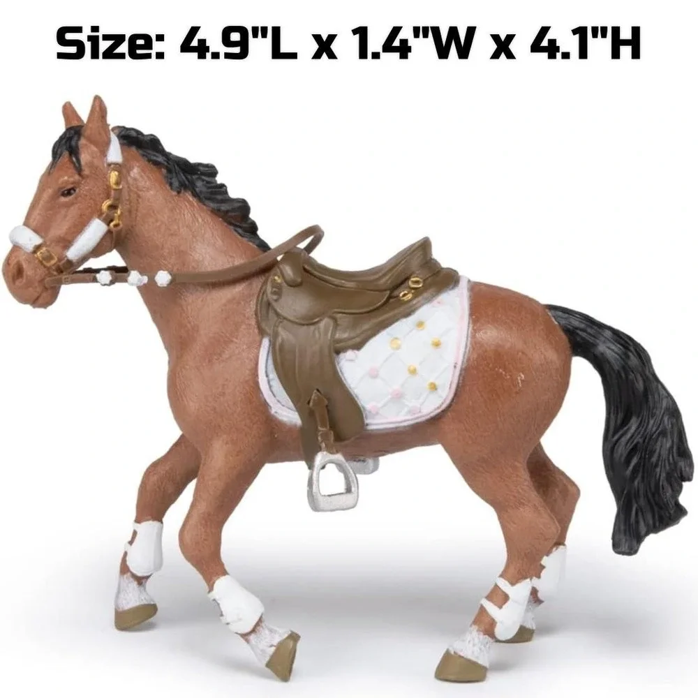 Winter Rider's Horse Figurine - Hand Painted Farm Animal Toy Figure - Papo 51553